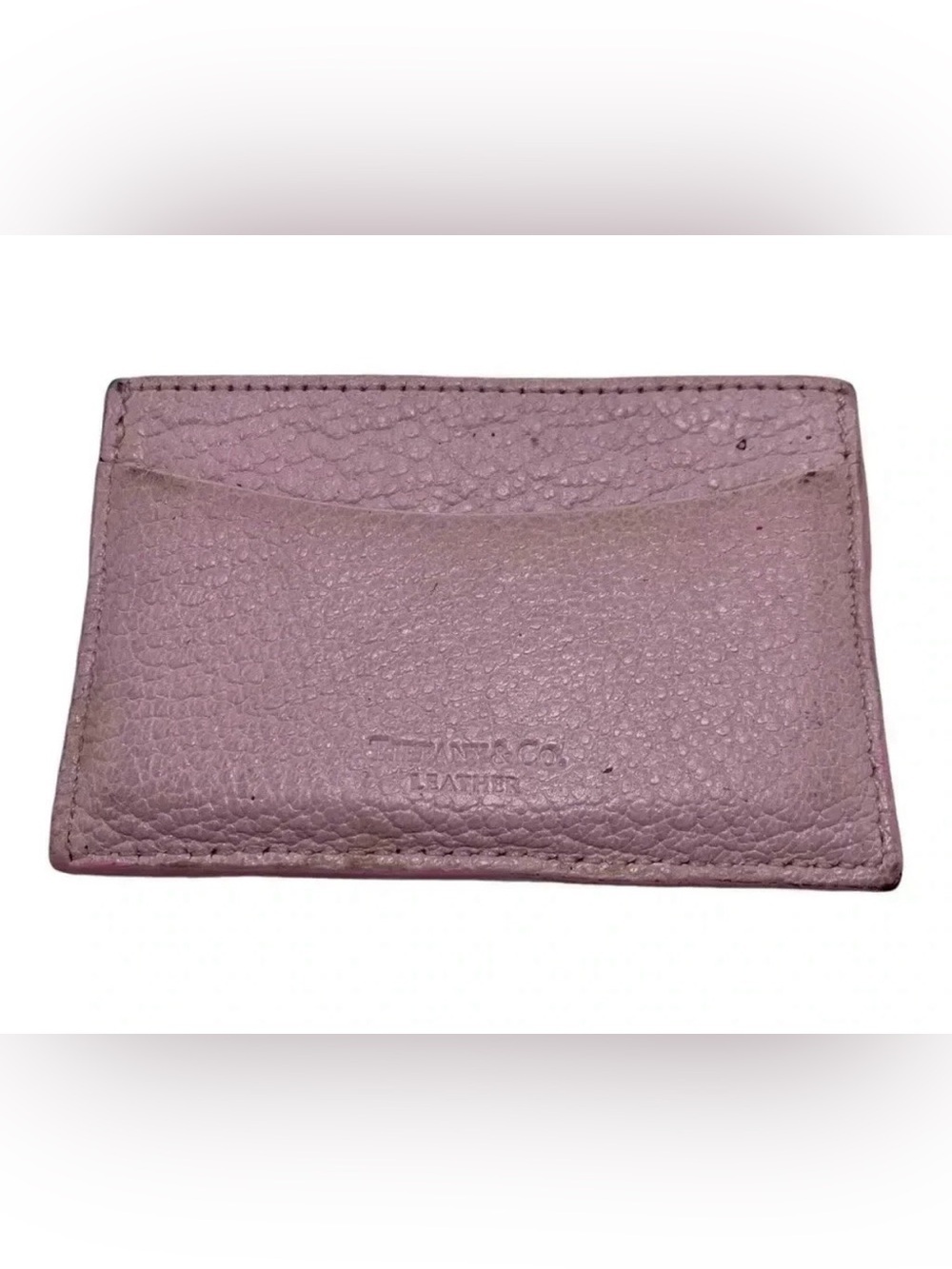 Tiffany & Co. card case holder leather wallet pink